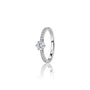 Side view of 1ct Round Cut Diamond Pavé Solitaire Ring by Fortune Jewellery