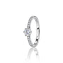 Side view of 2 Ct Round Cut Diamond Pavé Solitaire Ring by Fortune Jewellery