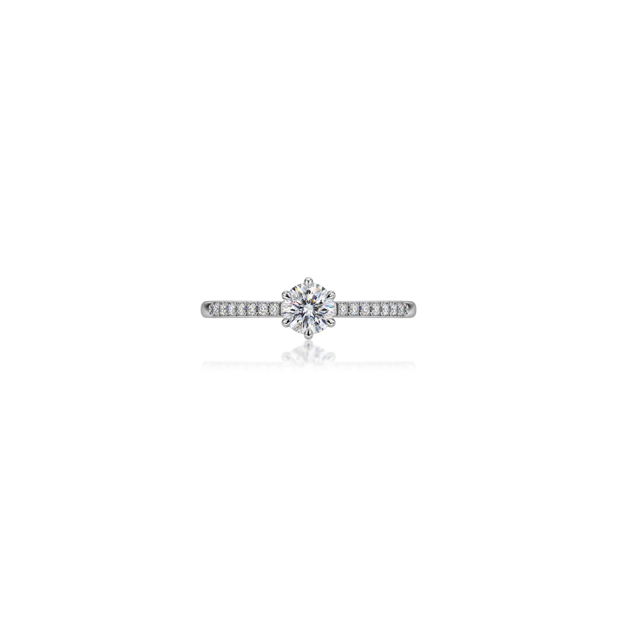 0.75 Ct Round Cut Lab Diamond Halo Ring by Fortune Jewellery
