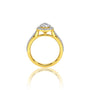 Lab grown 3 Ct Pear Cut Diamond Halo Pave Ring