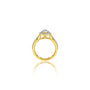 Lab grown 0.75 Ct Pear Cut Diamond Halo Pave Ring