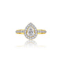 4 Ct Pear Cut Diamond Halo Pave Ring by Fortune Jewellery
