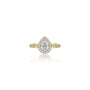 0.75 Ct Pear Cut Diamond Halo Pave Ring by Fortune Jewellery