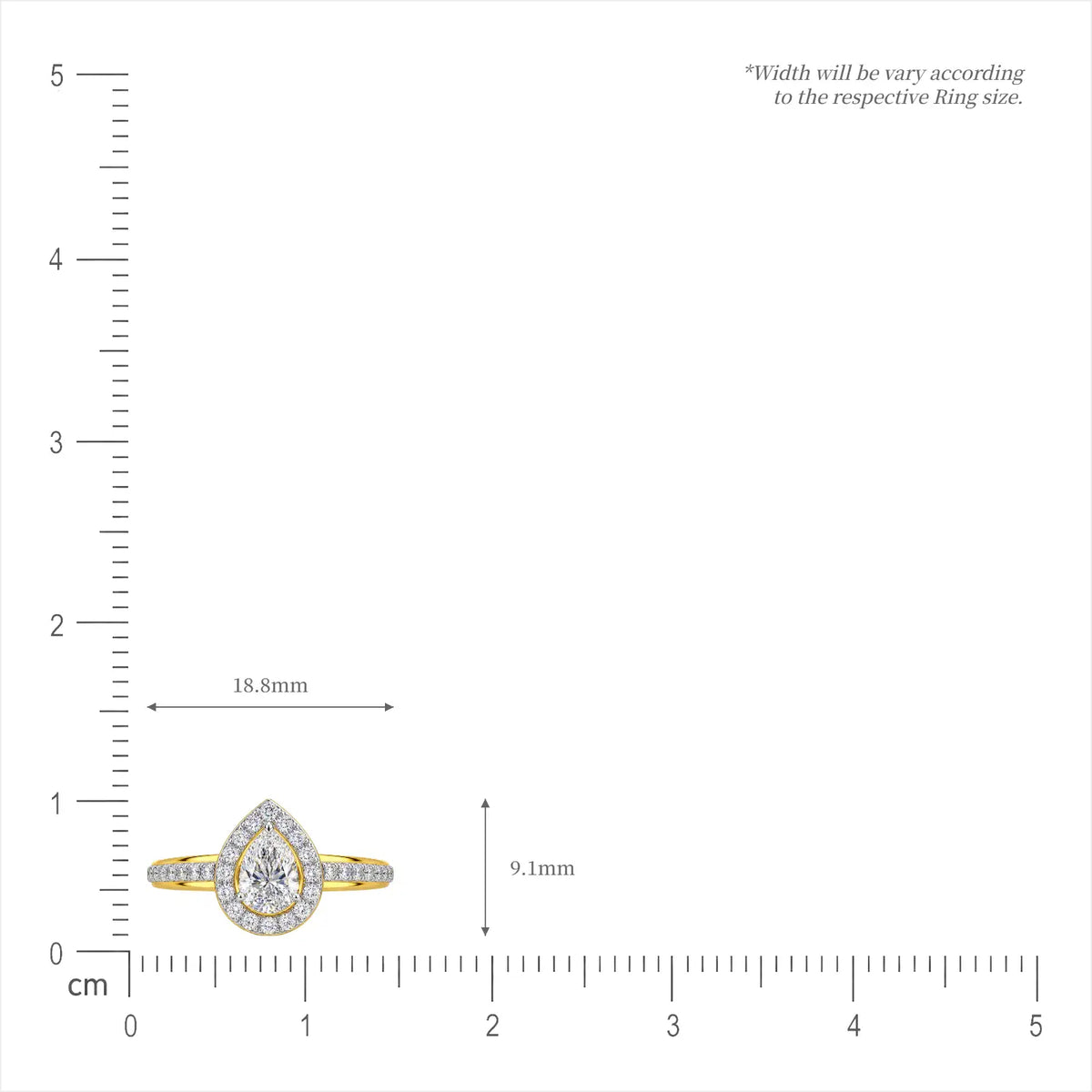0.5 Ct Pear Cut Diamond Halo Pave Ring for women