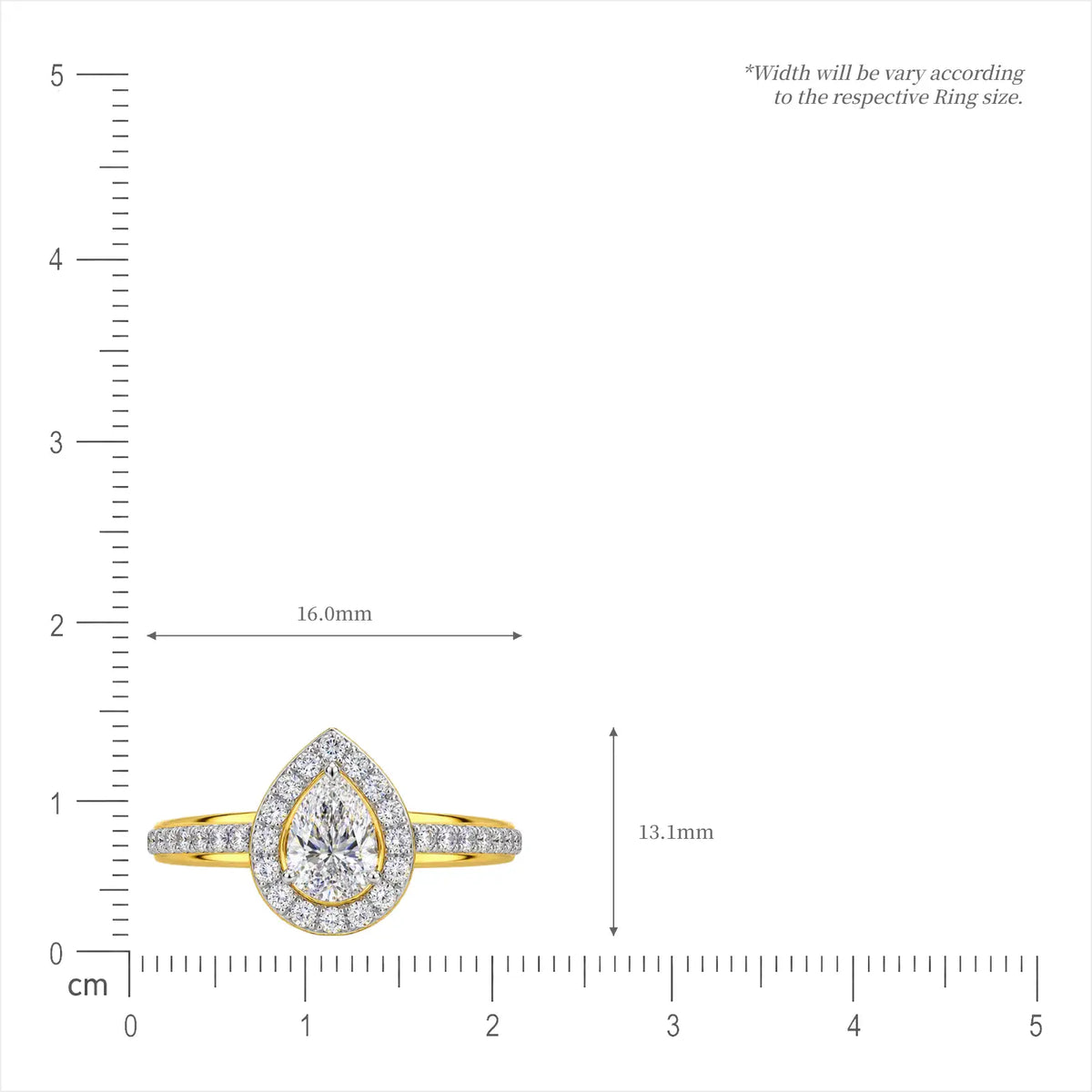1 Ct Pear Cut Diamond Halo Pave Ring for women