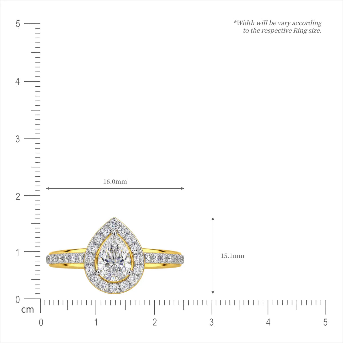 2 Ct Pear Cut Diamond Halo Pave Ring for women