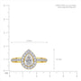 3 Ct Pear Cut Diamond Halo Pave Ring for women
