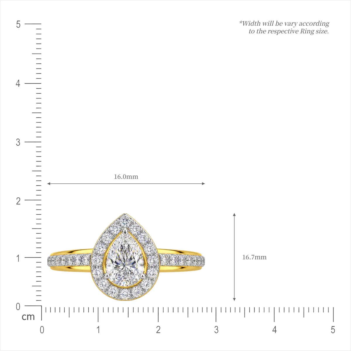 3 Ct Pear Cut Diamond Halo Pave Ring for women