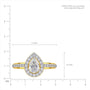 4 Ct Pear Cut Diamond Halo Pave Ring for women