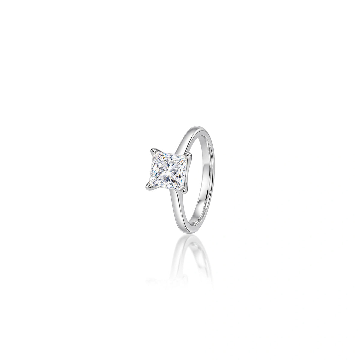 Lab grown 0.5 Ct Princess Cut Diamond Solitaire Ring