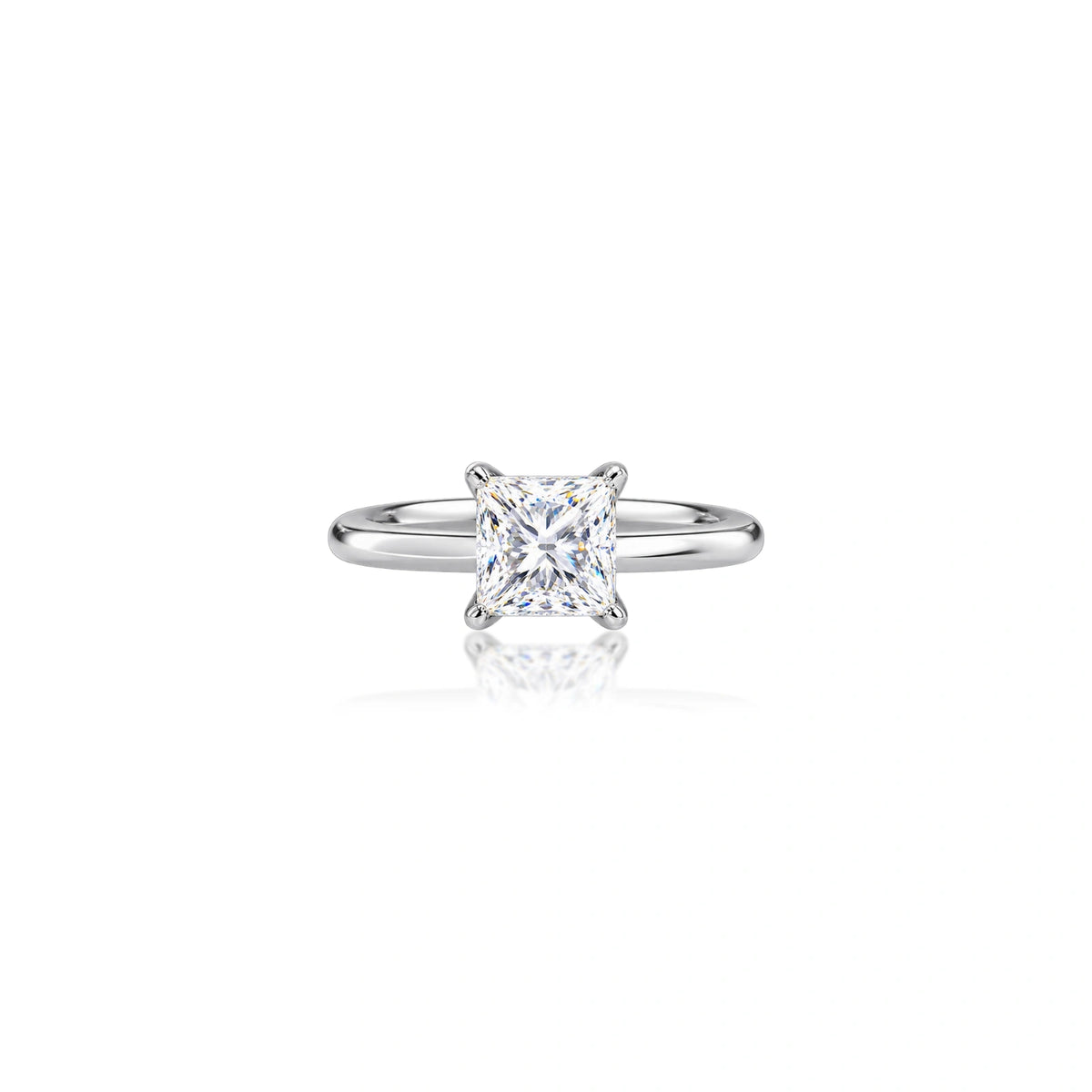 1 Ct Princess Cut Diamond Solitaire Ring by Fortune Jewellery 