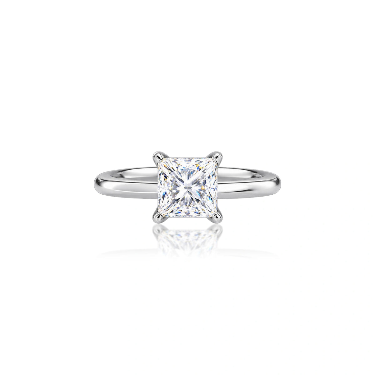 2 Ct Princess Cut Diamond Solitaire Ring by Fortune Jewellery 