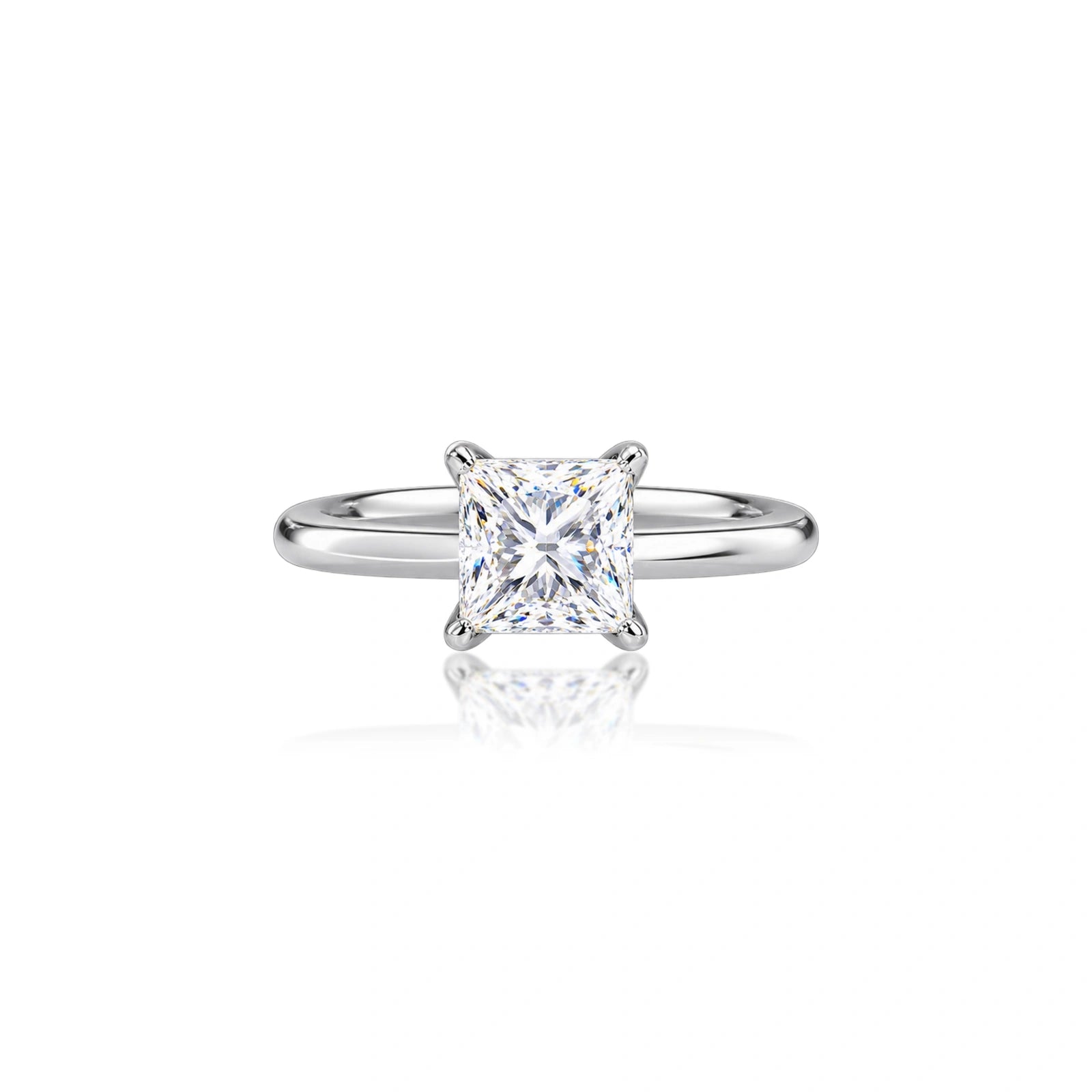 3 Ct Princess Cut Diamond Solitaire Ring by Fortune Jewellery 