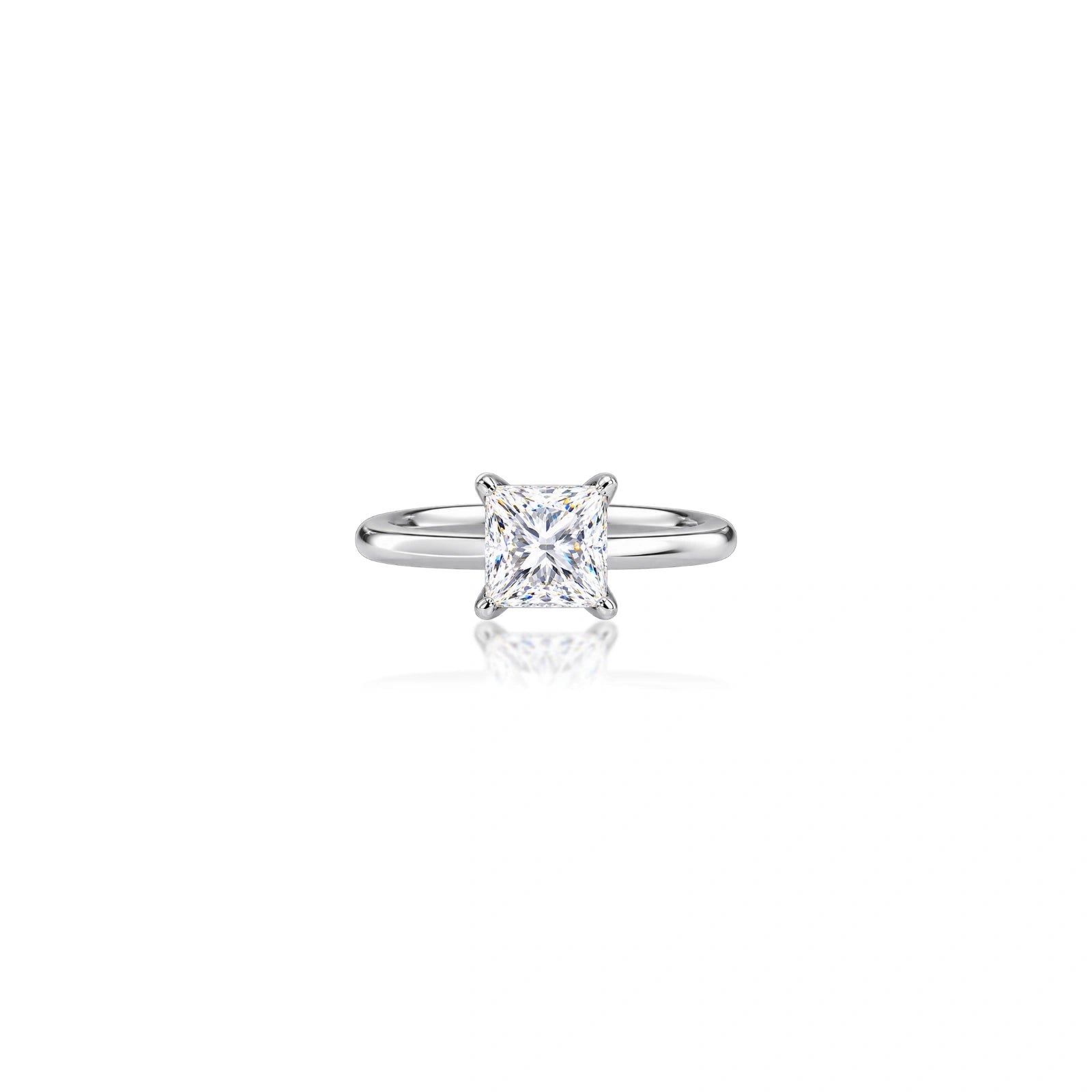 0.75 Ct Princess Cut Diamond Solitaire Ring by Fortune Jewellery 