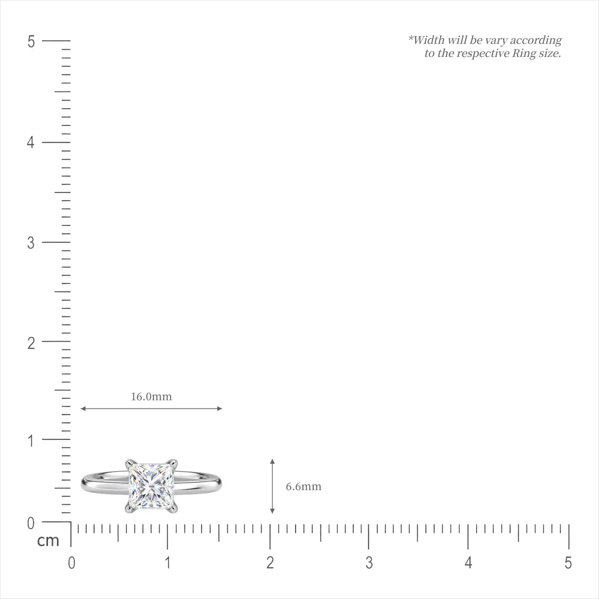 Unique 3 Ct Princess Cut Diamond Solitaire Ring