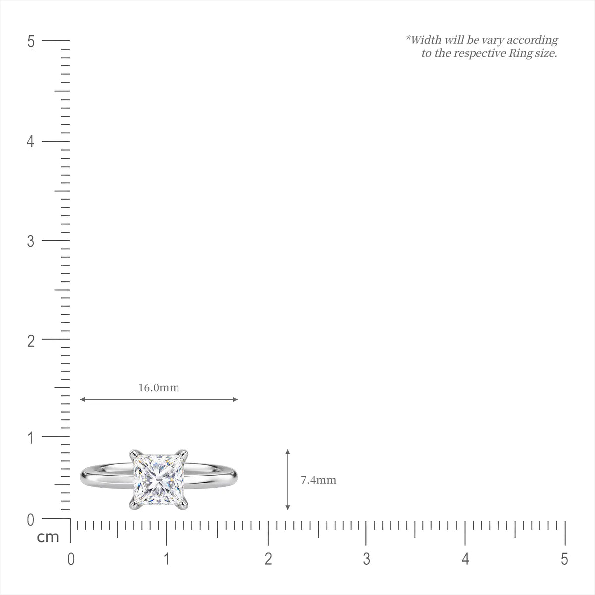 Unique 4 Ct Princess Cut Diamond Solitaire Ring
