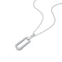 Diamond paper clip pendant necklace