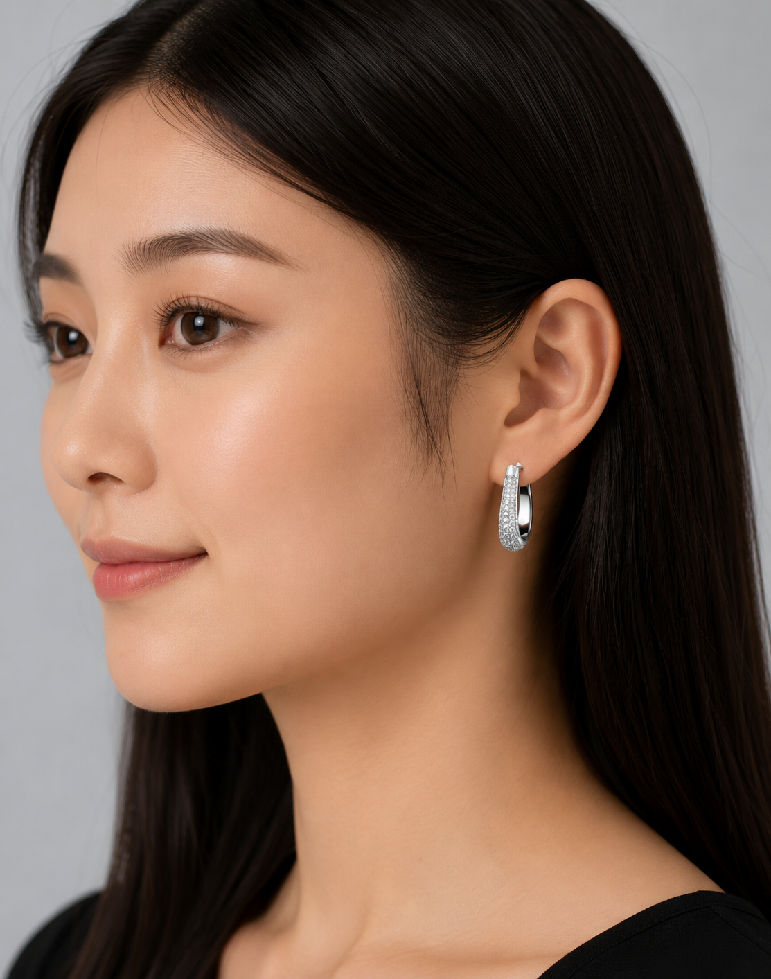 Pear Frost Diamond Hoops
